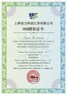 Sijil Kebenaran OEM Enjin Diesel Kuasa Shangyan